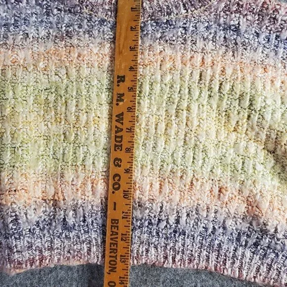 Moon and Madison boutique womens size XS cropped multi colored/striped sweater - Picture 9 of 13